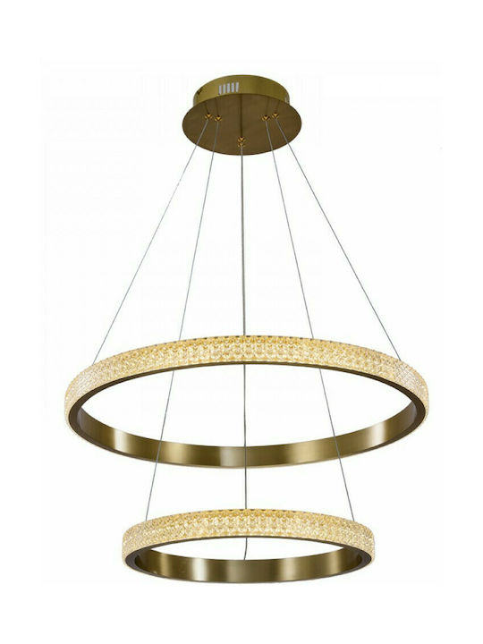 Inlight 6033A-GL Μοντέρνο Κρεμαστό Φωτιστικό με Ενσωματωμένο LED σε Χρυσό Χρώμα